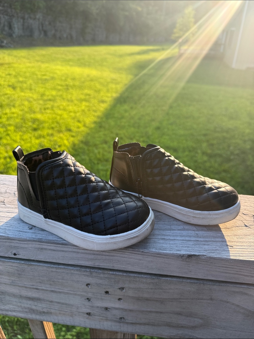 Madden Girl Quilted Black Slip-On Kids Sneakers